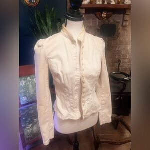 Ralph Lauren Victorian Equestrian button corset stretch denim Jacket PS